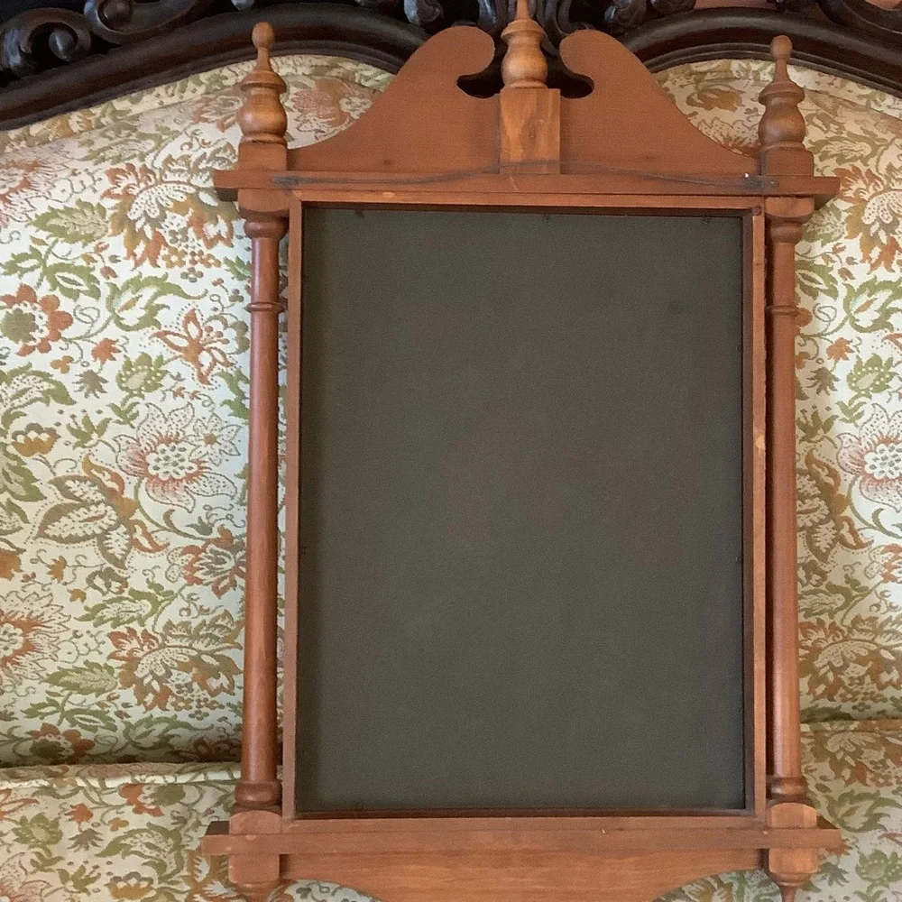 Mid 20th Century Wood Framed Mirror 25” X 15” Wall Hanging